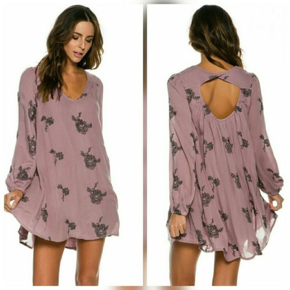 Free People Embroidered Austin Mini Elderberry